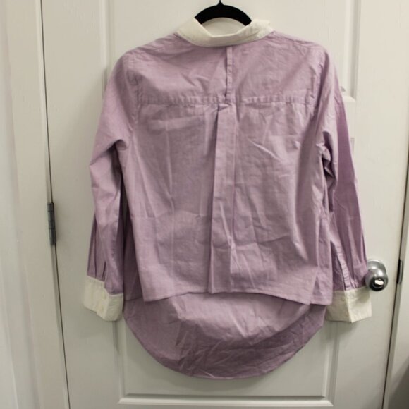 Derek Lam 10 Crosby Button Down Purple Long Sleeve with Collar Button Closure 6 - Picture 4 of 4